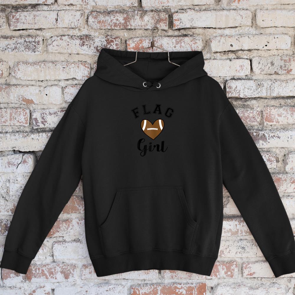 Flag Football Flag Girl Heart Hoodie