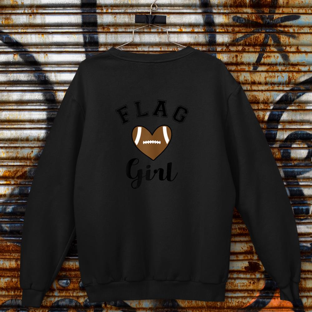 Flag Football Flag Girl Heart Sweatshirt