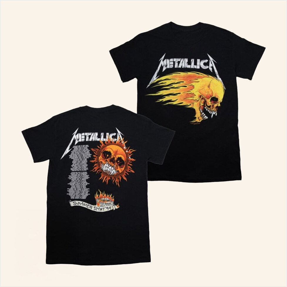Flaming Skull 1994 Tour Shirt Metallica Merch Gifts For Music Lovers Gifts For Best Friend
