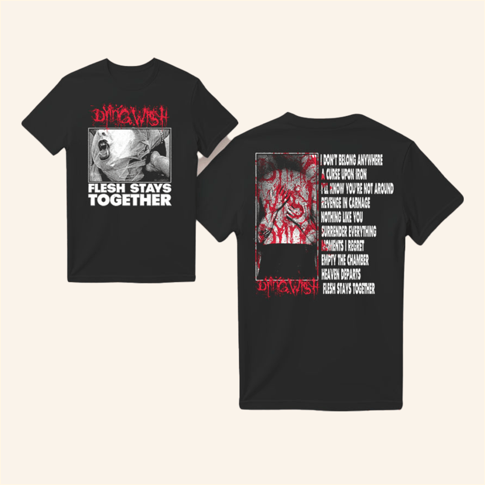 Flesh Stays Together Black T-Shirt Dying Wish Merch Gifts For Music Lovers Gifts For Besties