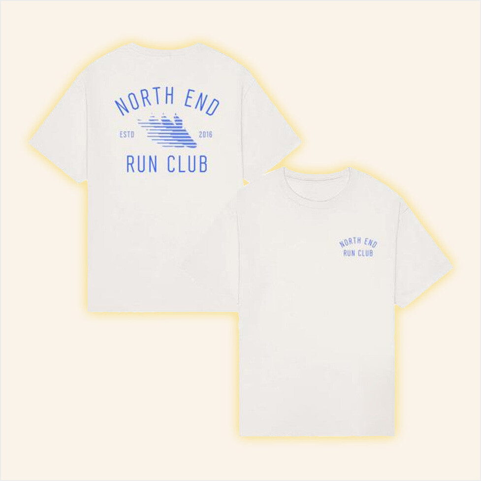 Flight T-Shirt North End Run Club Merch White BFF Birthday Gifts Ideas Christmas Presents