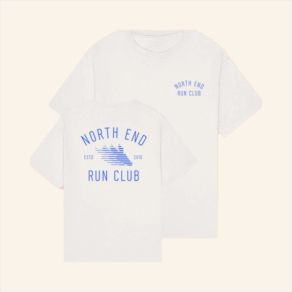 Flight White T-Shirt North End Run Club Merch Gift Ideas For Husband BFF Birthday Gifts