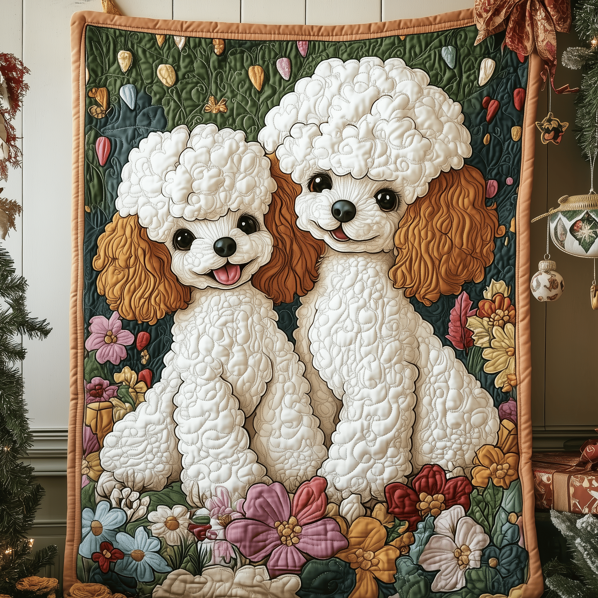 Floral Poodle Quilted Blanket Dog Remembrance Ideas