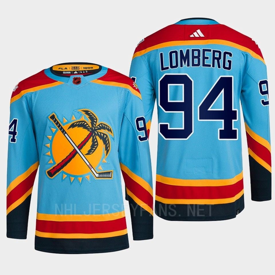 Florida Panthers 2022 Reverse Retro 2.0 Ryan Lomberg 94 Blue Primegreen Jersey Men's - JS720