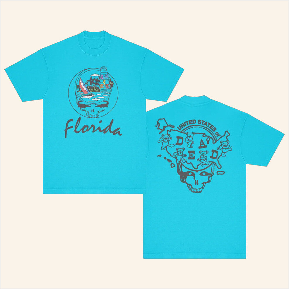 Florida United States Of Dead T-Shirt Grateful Dead Merch Gifts For Dad Birthday Gift Ideas