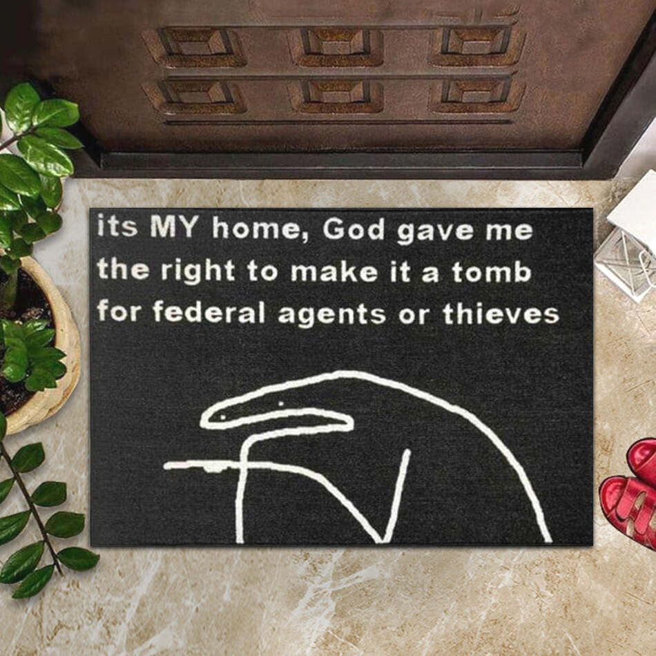 Flork Of Cows Doormat Funny Mat Its My Home God Gave Me The Right To Make It A Tomb For Thieves
