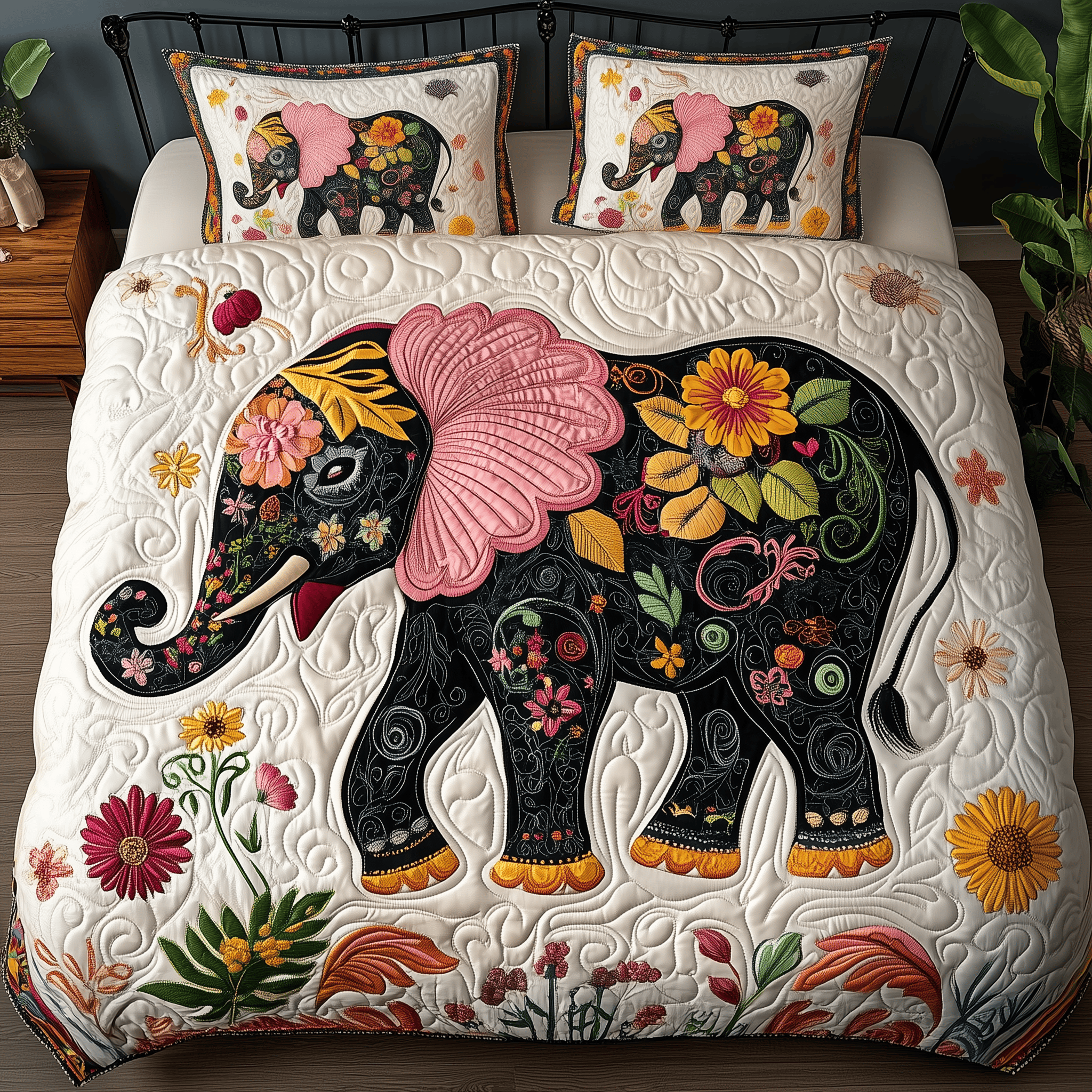 Flowered Grace Walk Quilted Bedding Set Best Duvet Cover Bedspread Set First Fathers Day Gift