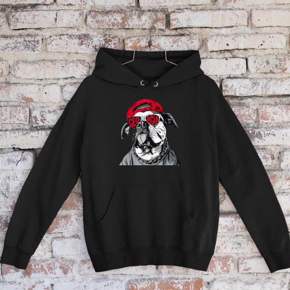 Football Seasons Cute Animal Dogs Game Day Bulldog Graphic Hoodie