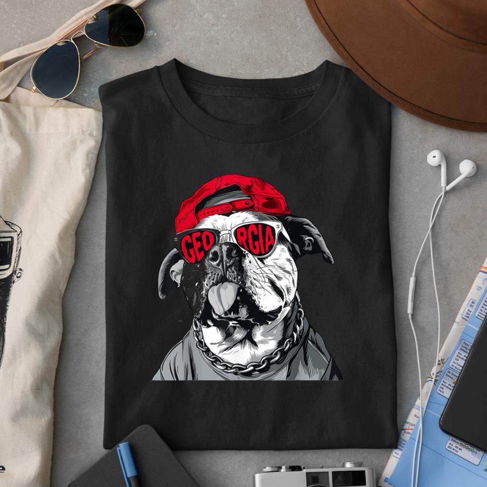 Football Seasons Cute Animal Dogs Game Day Bulldog Graphic T-Shirt