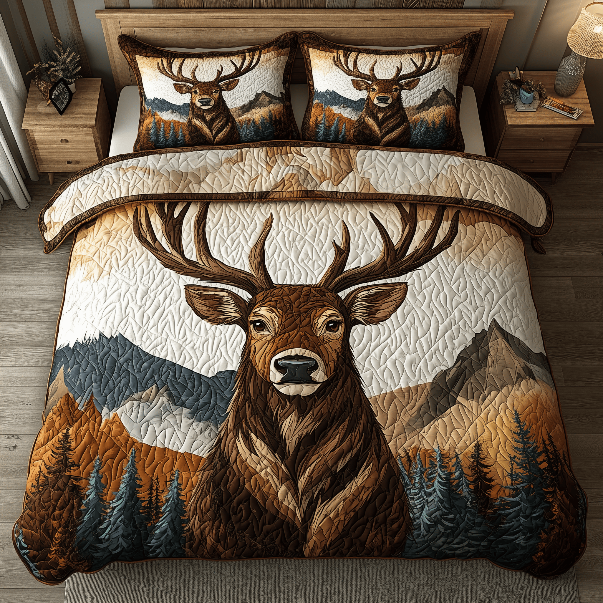 Forest Guardian Quilted Bedding Set Good Father's Day Father Daughter Presents