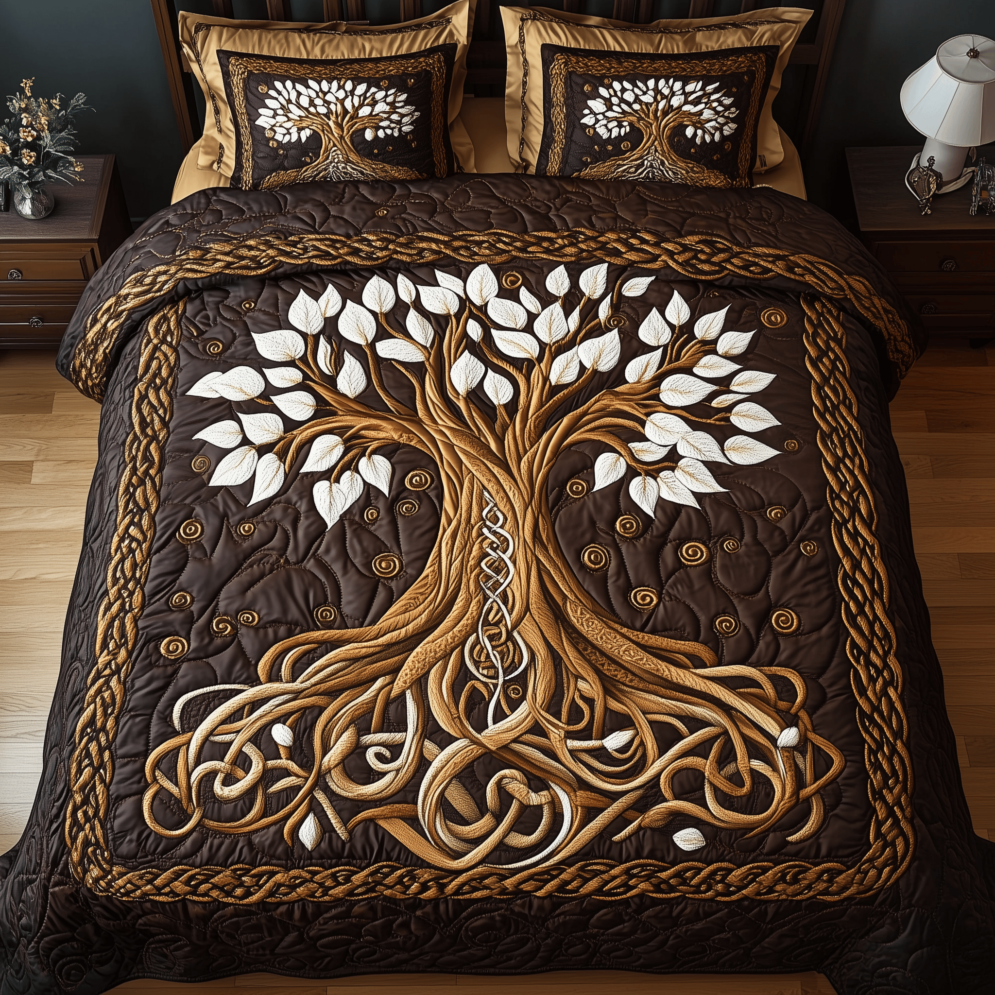 Forest Spirit Quilted Bedding Set Valentine Duvet Cover Set Gift For Girlfriend