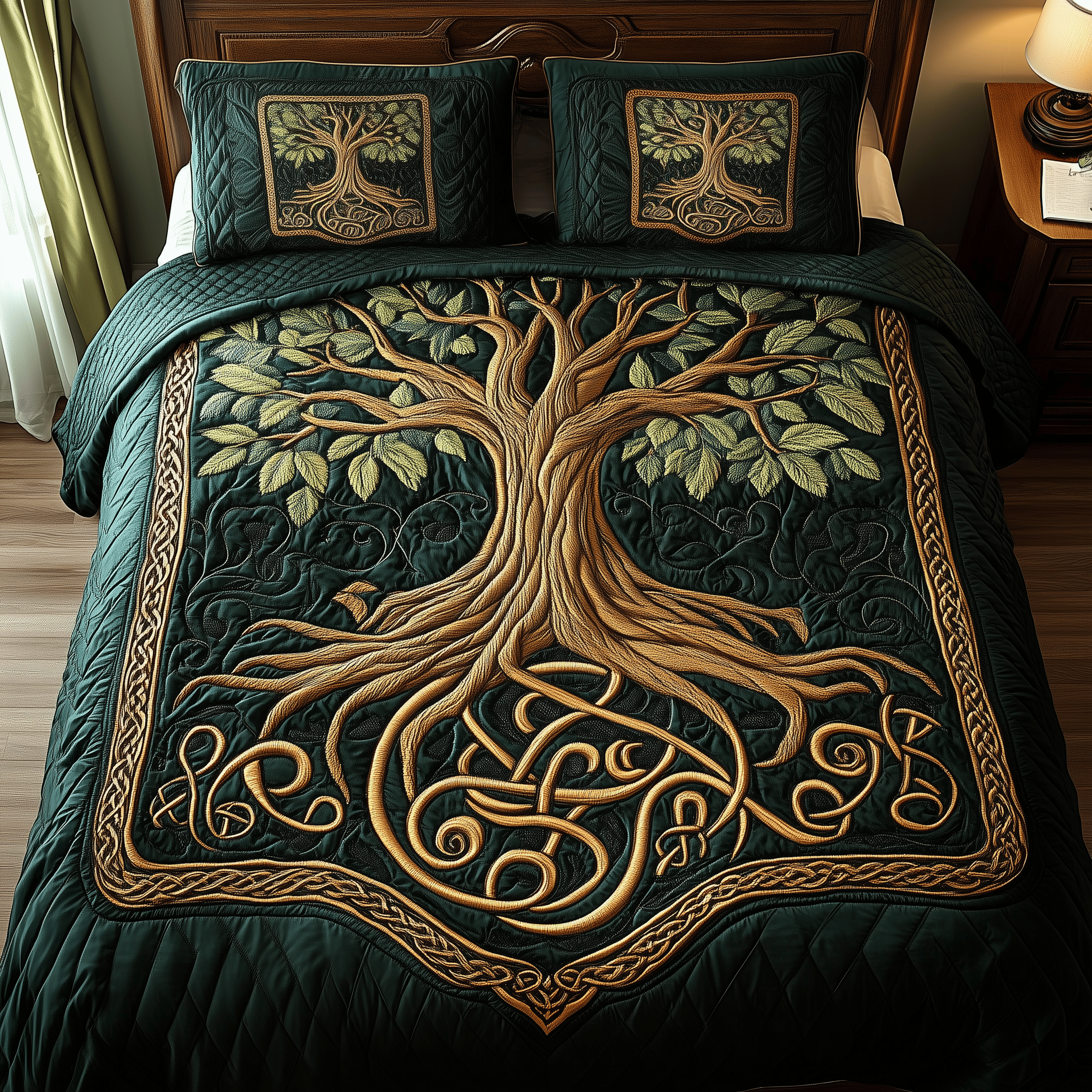 Forest Spirit Quilted Bedding Set Valentine Duvet Cover Set Gift For Mom