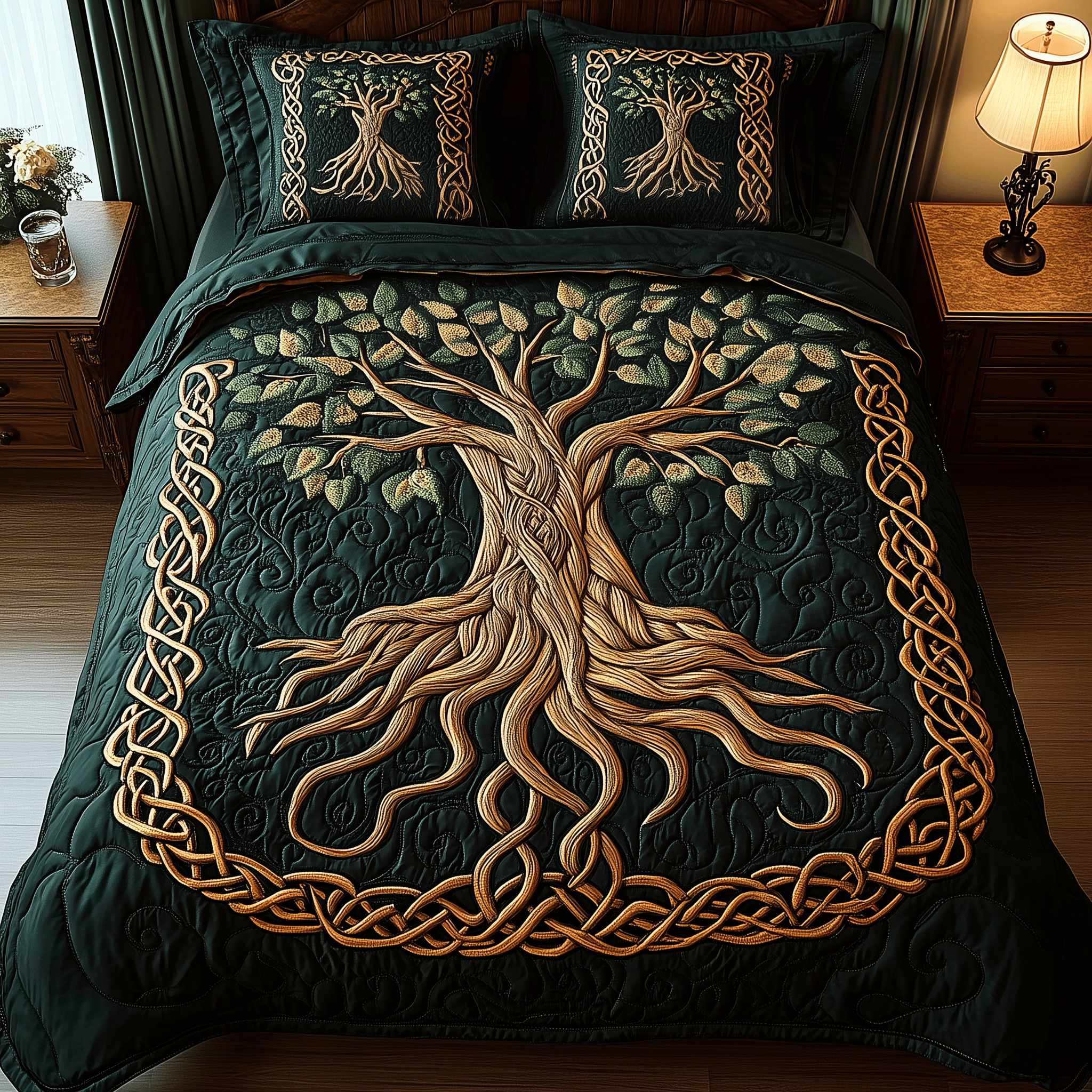 Forest Spirit Quilted Bedding Set Valentine Duvet Cover Set Gift For Wife