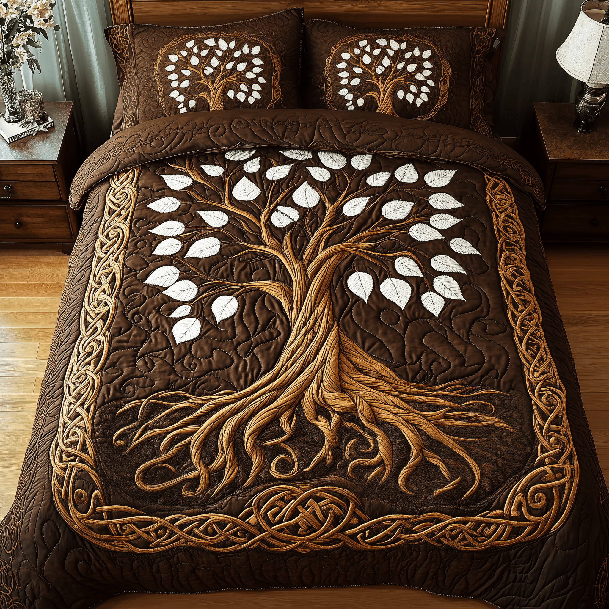 Forest Spirit Quilted Bedding Set Valentine Duvet Cover Set Gift Ideas For Him