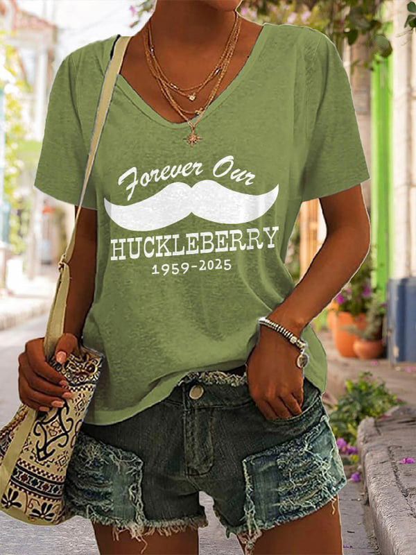 Forever Our Huckleberry 1959-2025 V-neck T-Shirt Doc Holliday Shirt Memorial Gifts