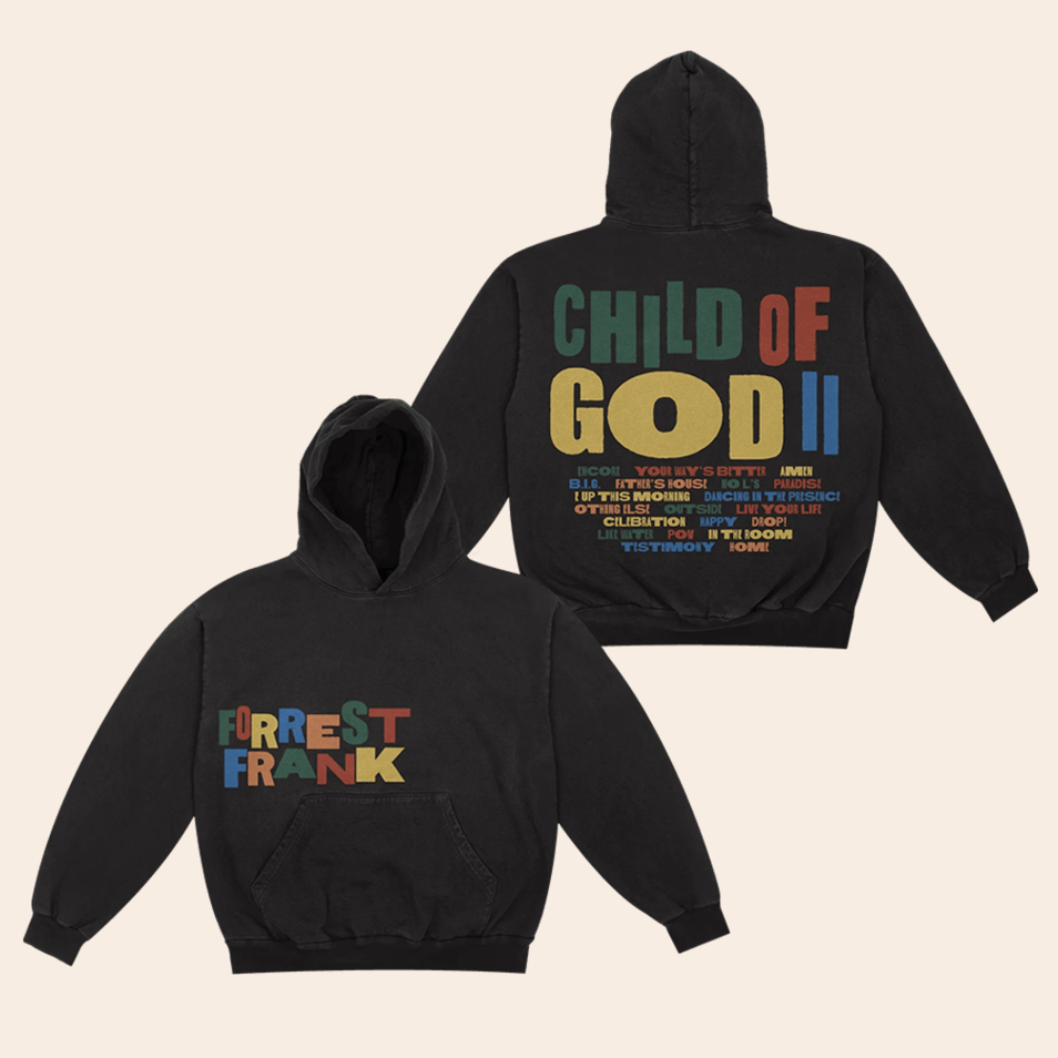 Forrest Frank Tour Merch Child Of God II Tracklist Black Hoodie Forrest Frank Merch For Fans