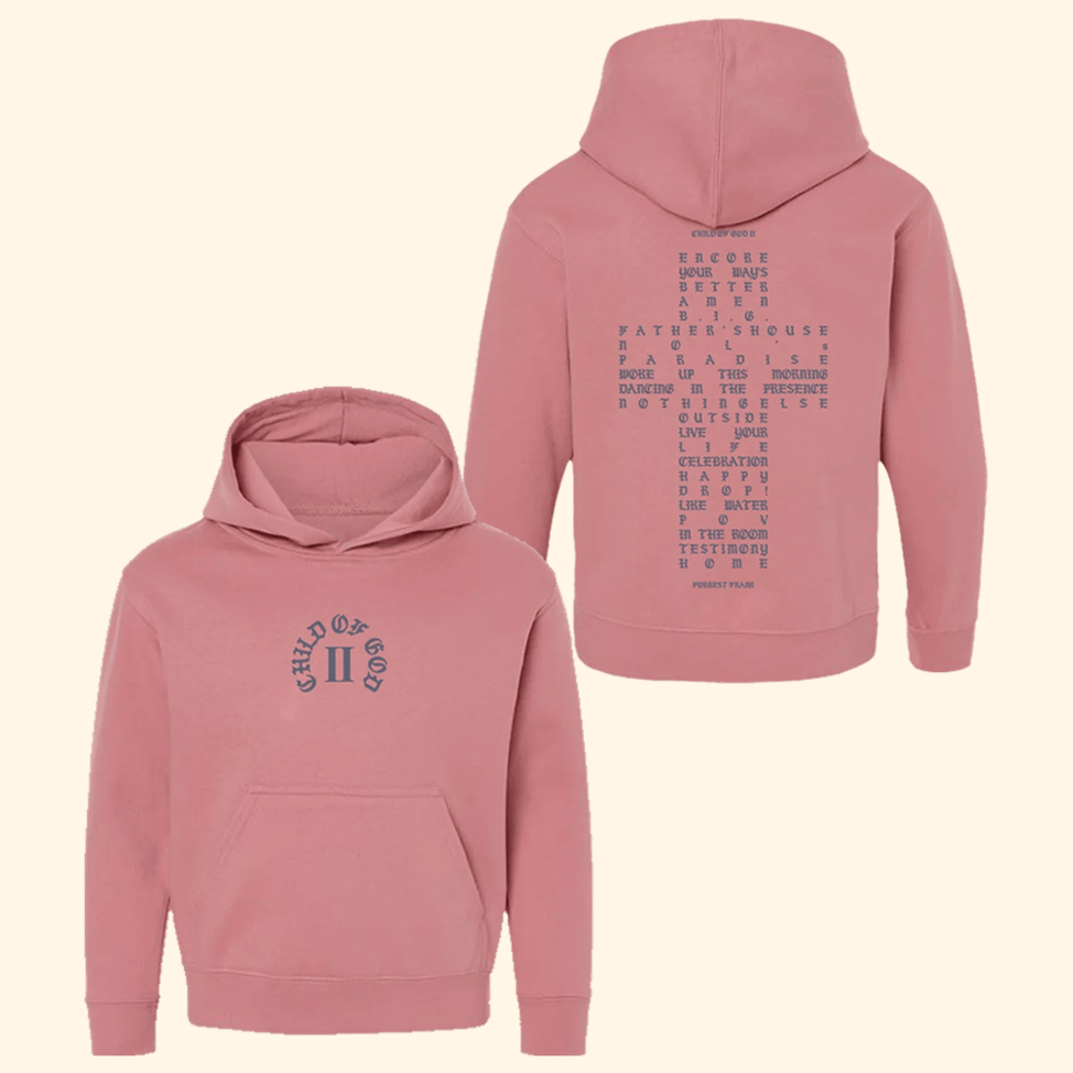 Forrest Frank Tour Merch Child Of God II Tracklist Pink Childrens Hoodie Forrest Frank Merch
