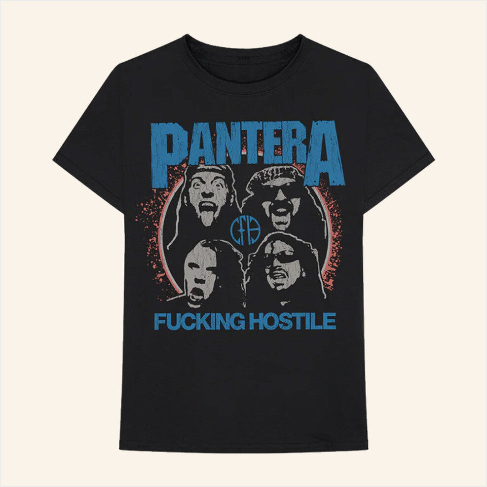 Four Face Hostile T-Shirt Pantera Merch Gift Ideas For Boyfriend BFF Birthday Gifts Ideas