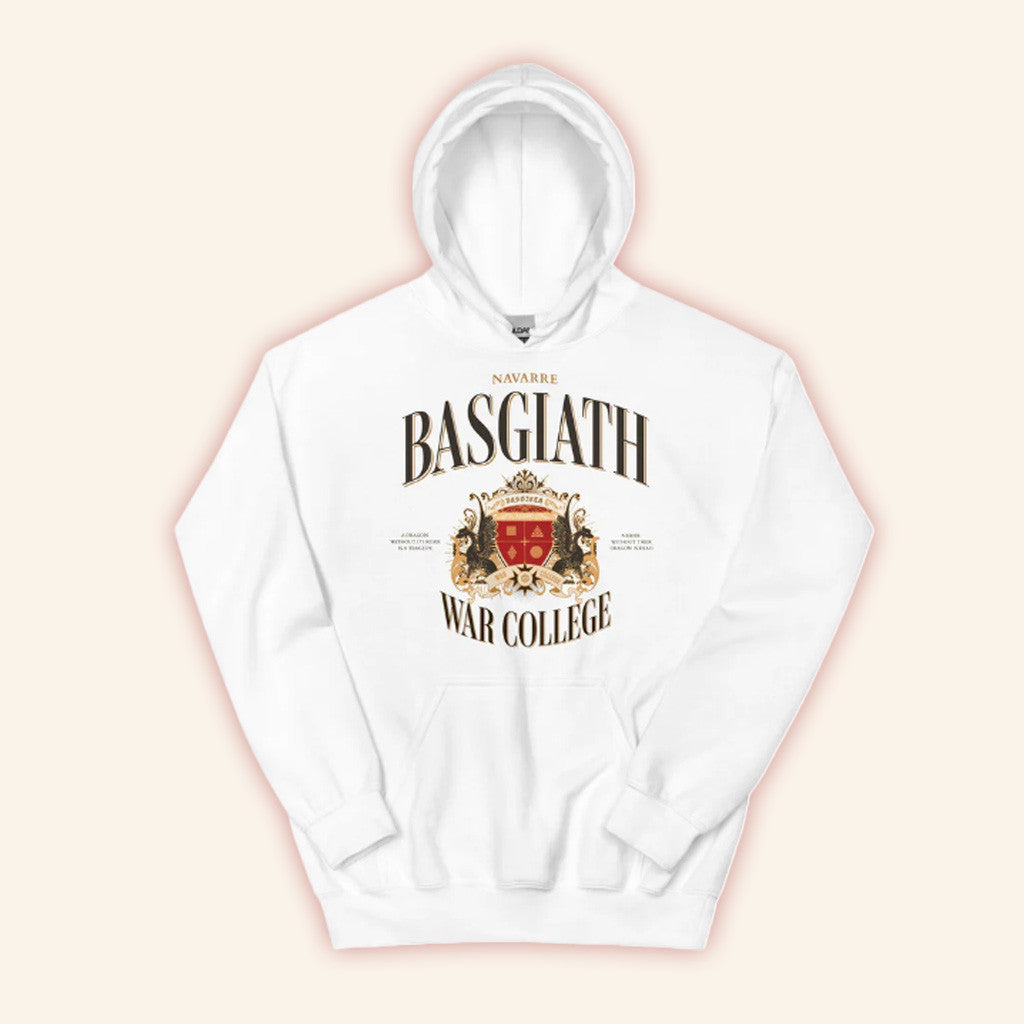 Fourth Wing Merch Basgiath War College Hoodie White Gifts For Husband