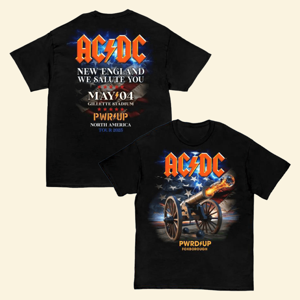 Foxborough PWR Up Tour T-Shirt ACDC Merch Gift Ideas For Music Lovers Birthday Gifts For Friends