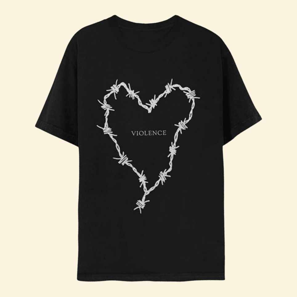 Frank Iero Barbed Wire Heart T-Shirt 24hundred Merch Useful Gifts For Dad Birthday Gift Ideas