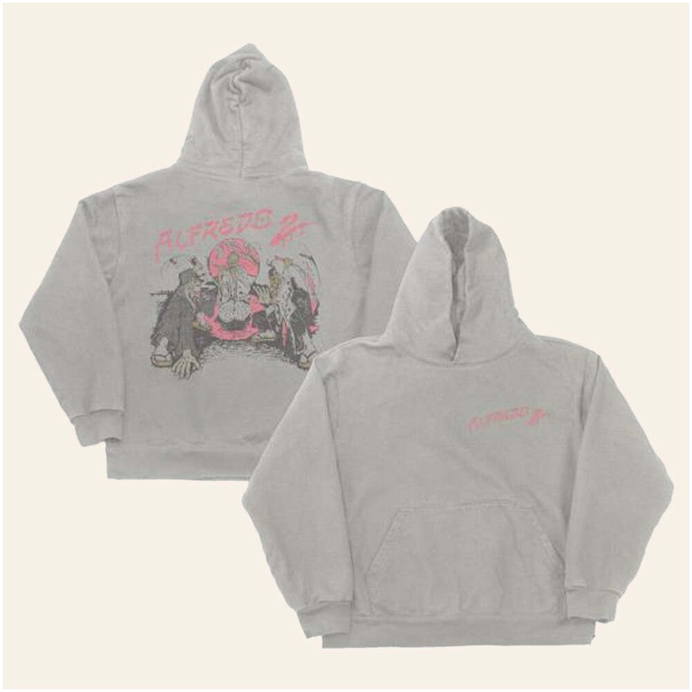 Freddie Gibbs Merch Alfredo Antonio Cartoon Hoodie Grey Gifts For Friends Gifts For Him