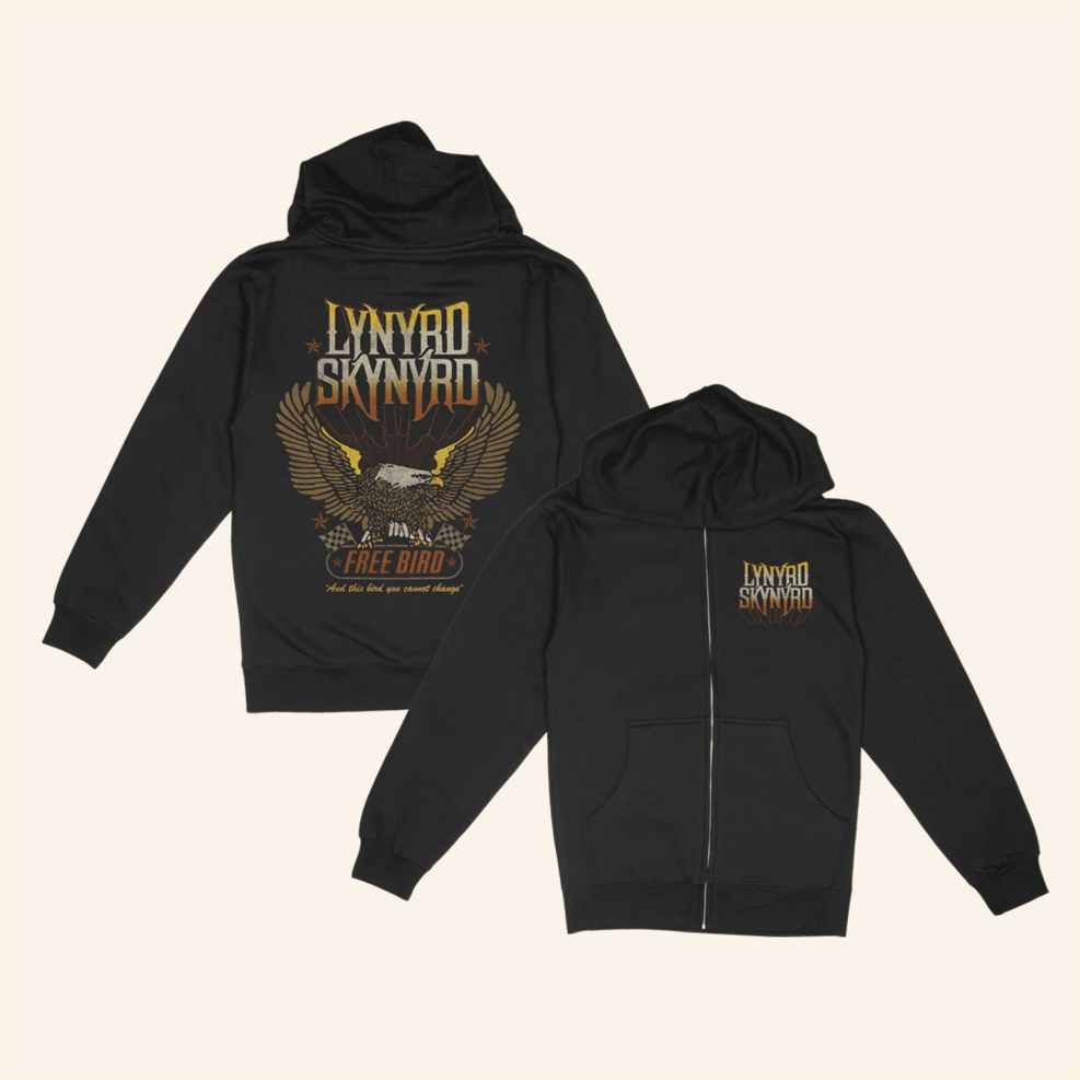 Free Bird Zip Up Hoodie Lynyrd Skynyrd Merch Birthday Gift Ideas Christmas Presents
