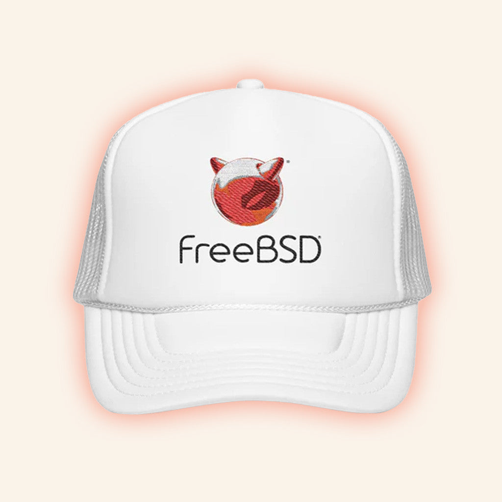 Freebsd Foam Trucker Hat Embroidered Birthday Present For Wife