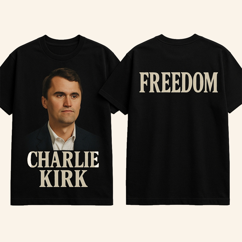 Freedom Shirt Charlie Kirk Merch Black Charlie Kirk Shirt Patriotic Gifts For Dad
