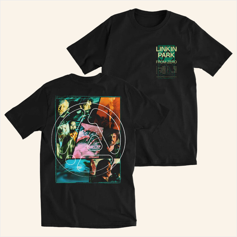 From Zero 2025 Tour Photo Collage Black T-Shirt Linkin Park Merch Best Birthday Gifts For Fans