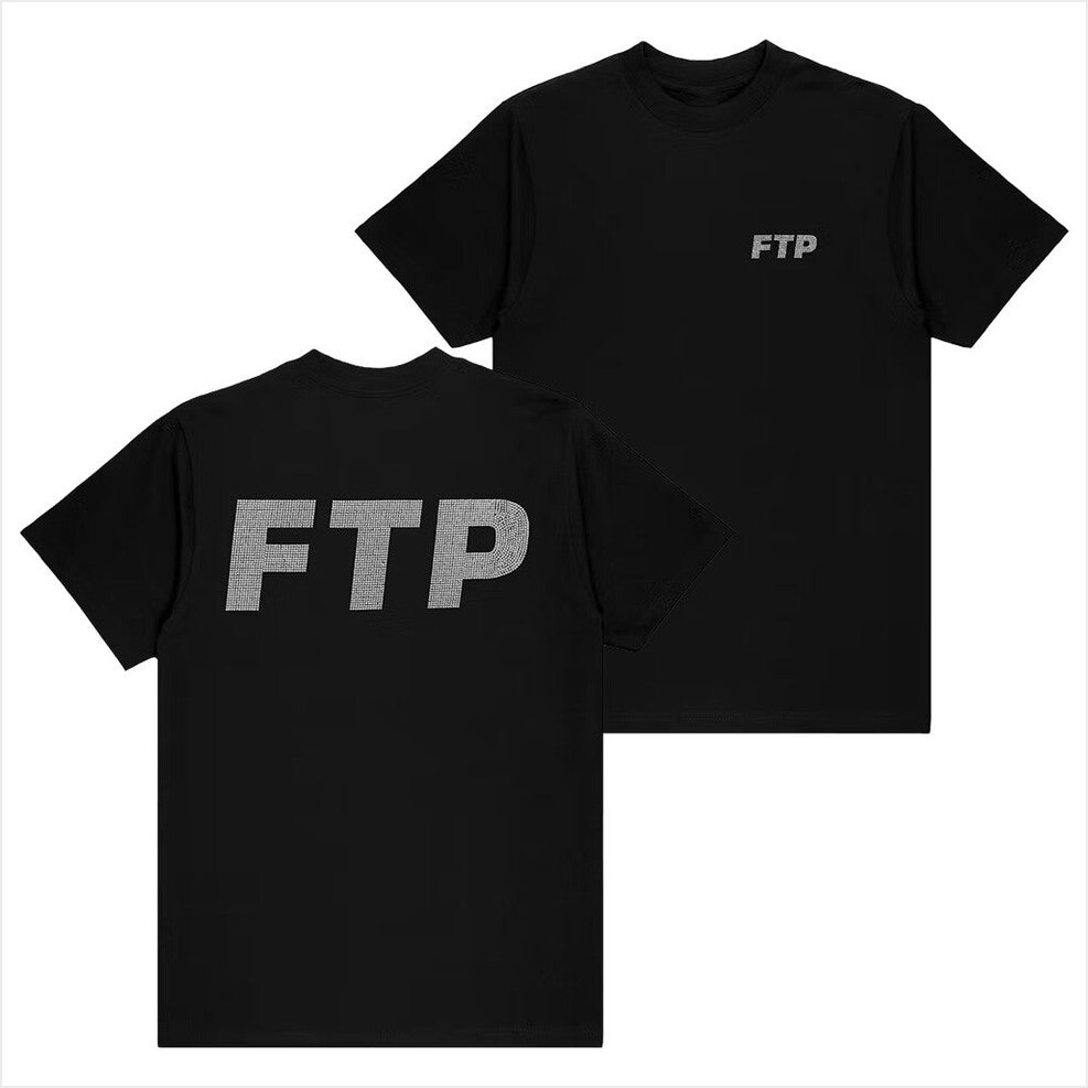 FTP Rhinestone Logo Black T-Shirt FTP Merch Birthday Gift Ideas Christmas Presents