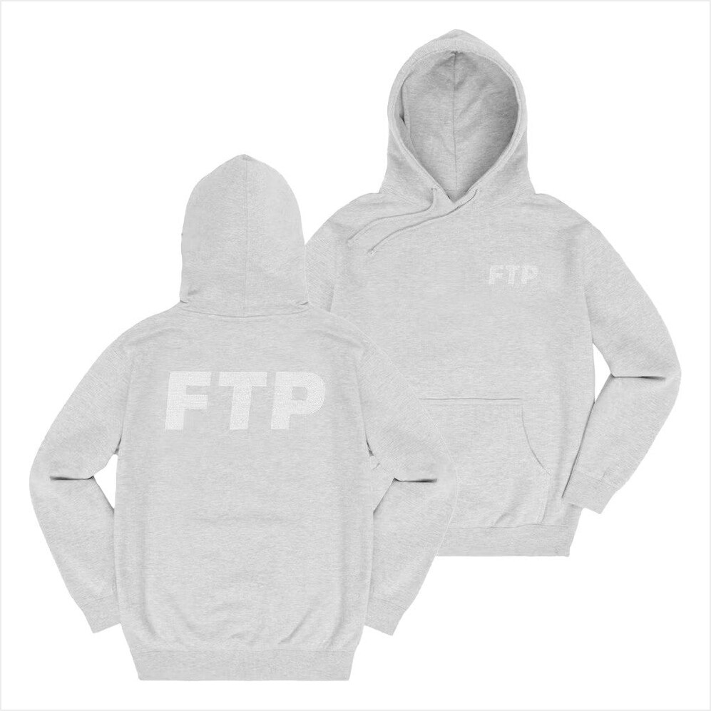 FTP Rhinestone Logo Grey Hoodie FTP Merch Birthday Gifts For Husband Gifts For BFF