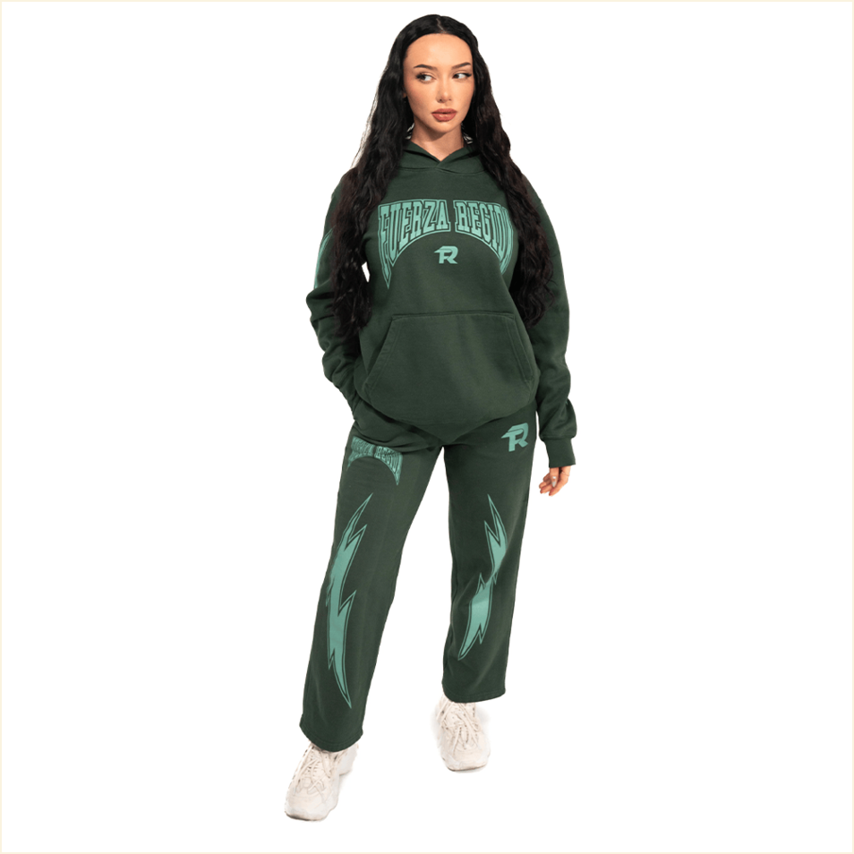 Fuerza Regida Green Hoodie Fuerza Regida Merch And Sweatpant Sets Gifts For Best Friend