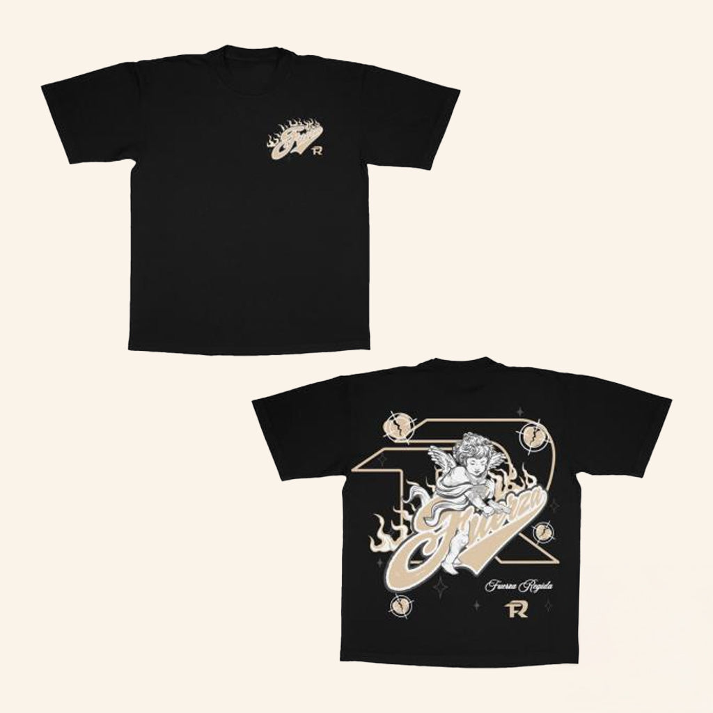 Fuerza Regida Merch Angel Caido BlackShirt Best Gifts For Son