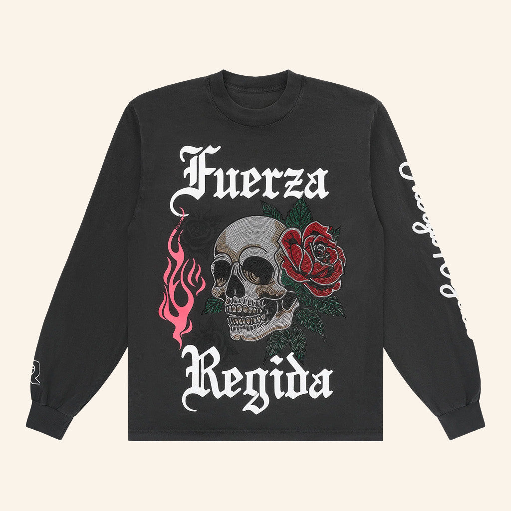 Fuerza Regida Merch FR Skull Long Sleeve Shirt Presents For Friends