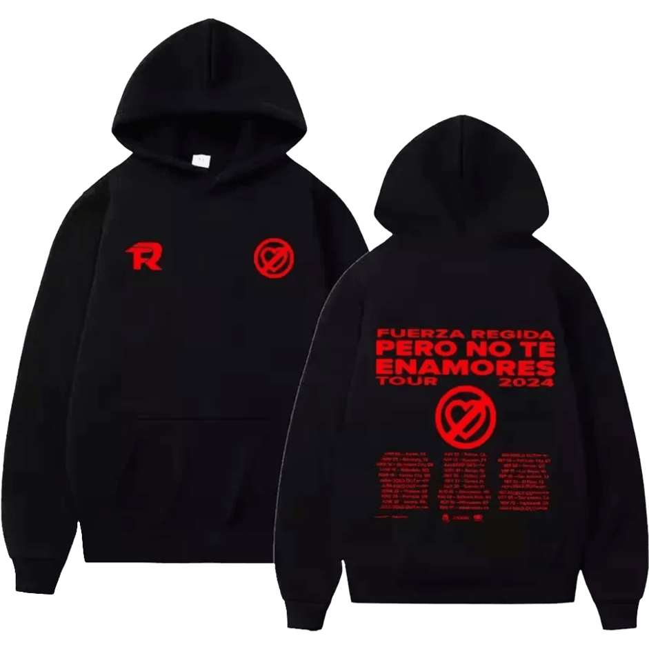 Fuerza Regida Merch Fuerza Regida Pero No Te Enamores Tour 2024 Hoodie Gifts For Fans