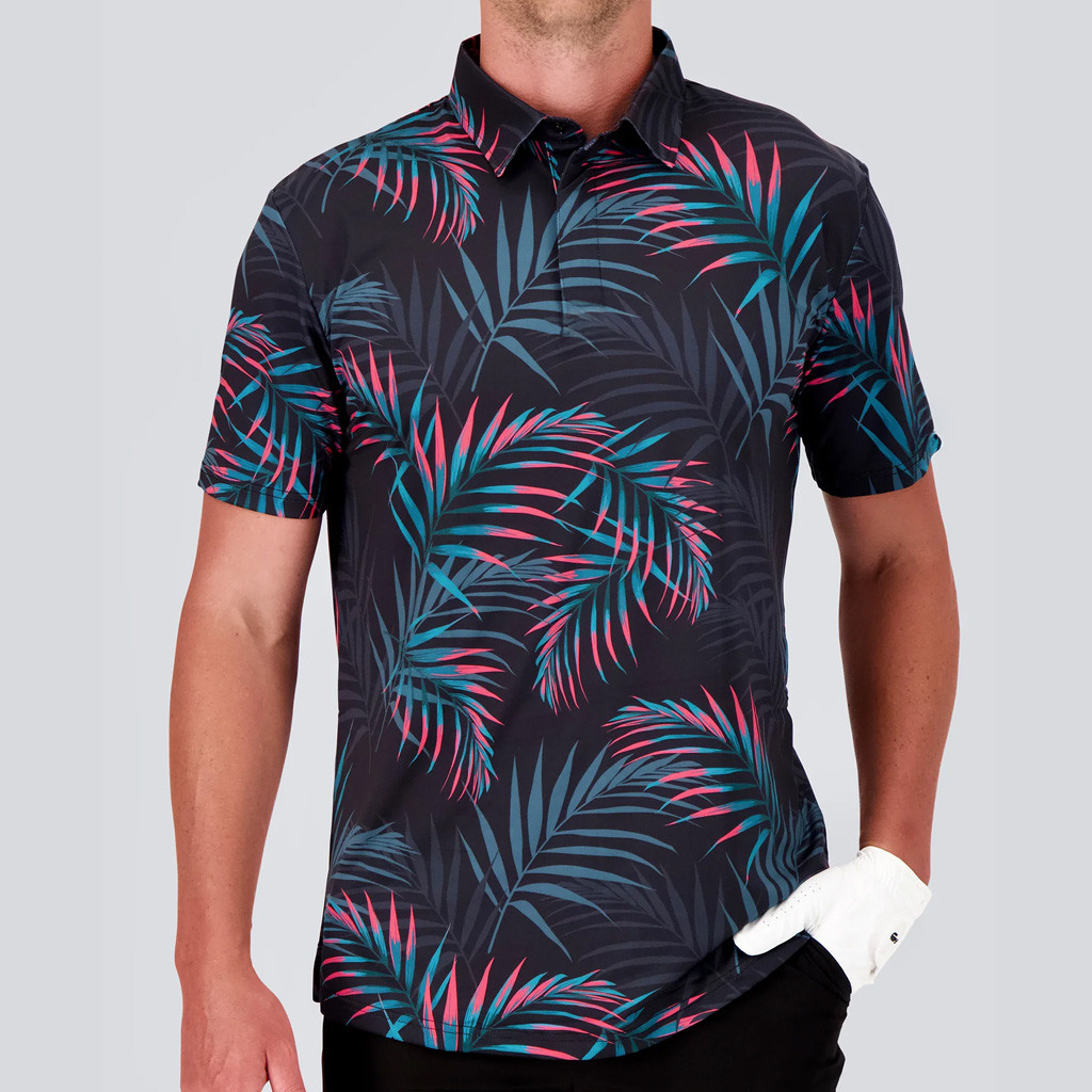 Full Wedge Golf Merch Midnight Palm Polo Shirt Gifts For Men Golfers