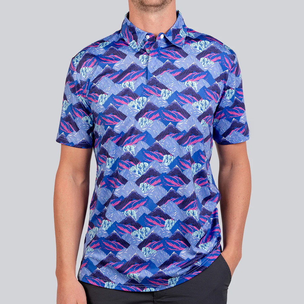 Full Wedge Golf Merch Retro Mountain Polo Shirt Best Golf Gifts For Men