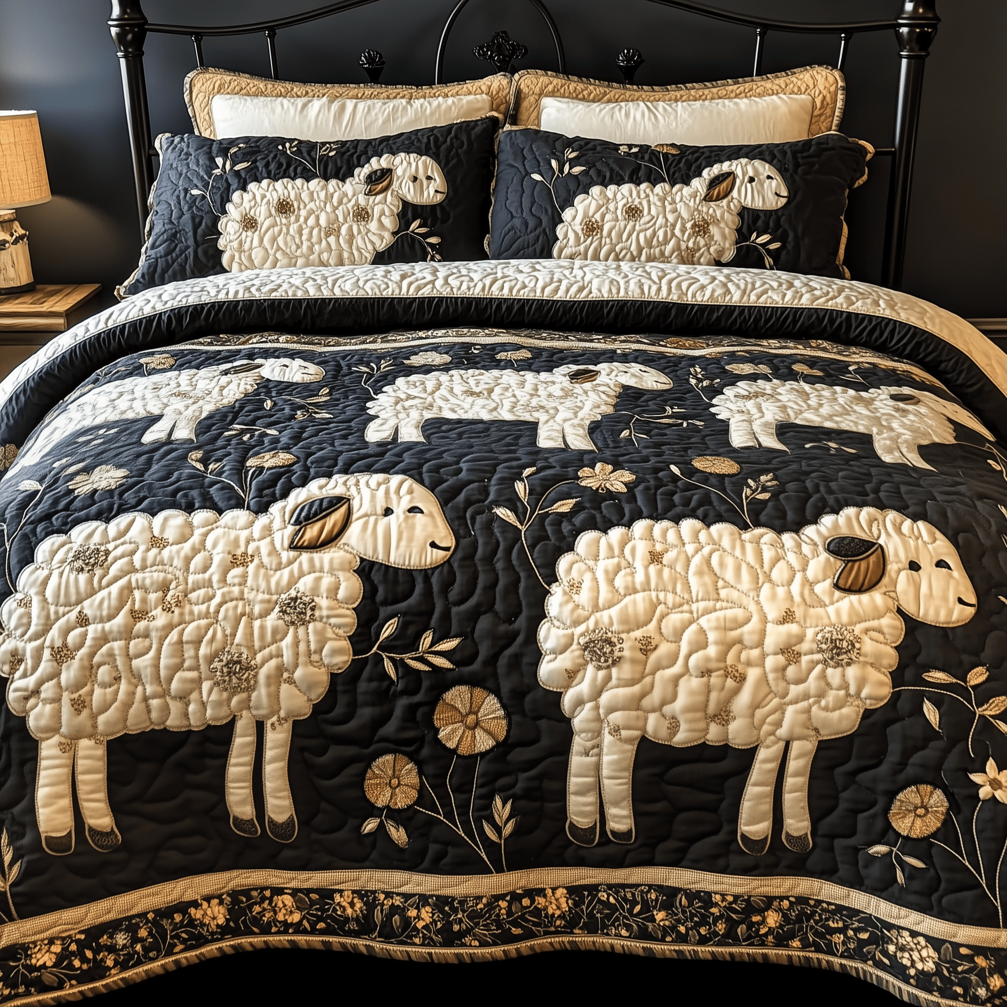 Funky Sheep Quilted Bedding Set Best Mothers Day Duvet Cover Set Father Son Gifts