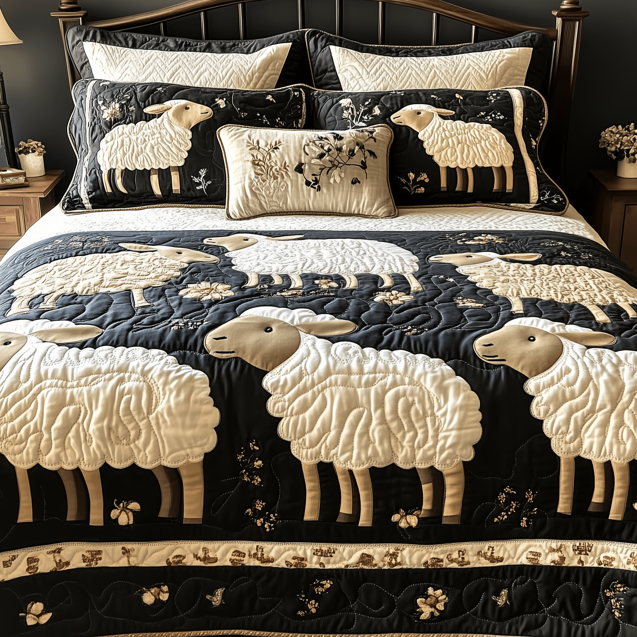 Funky Sheep Quilted Bedding Set Best Mothers Day Duvet Cover Set Son To Mother Gifts