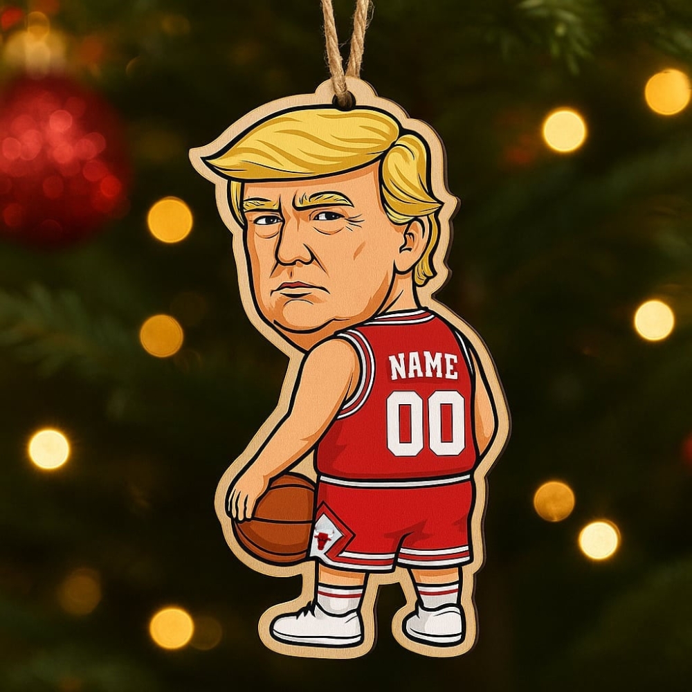 Funny Trump Chicago Bulls Basketball Ornament Personalized Christmas Tree Decoration 2025