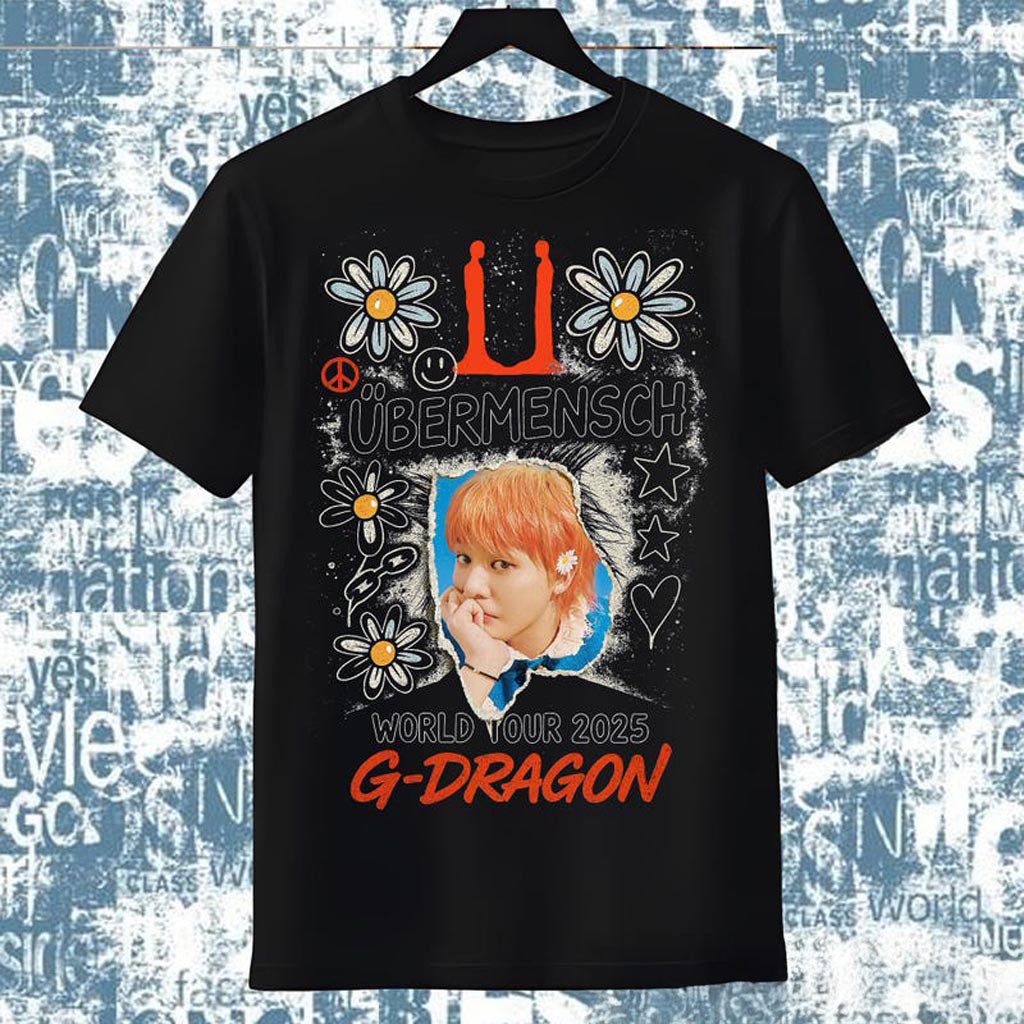 G-Dragon ï¿½bermensch World Tour T-Shirt, Kpop Fanmade Graphic Tee for Girls, GD Concert Outfit,
