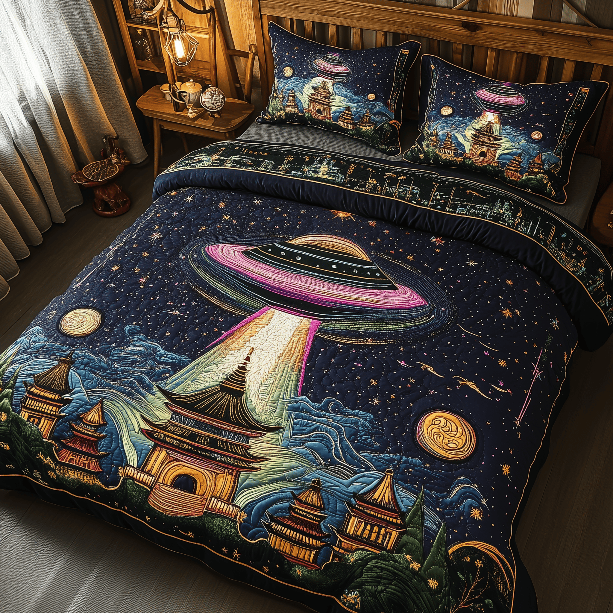 Galactic Dream Quilted Bedding Set Duvet Cover Bedspread Set Item Last Minute Father'sDay Gifts