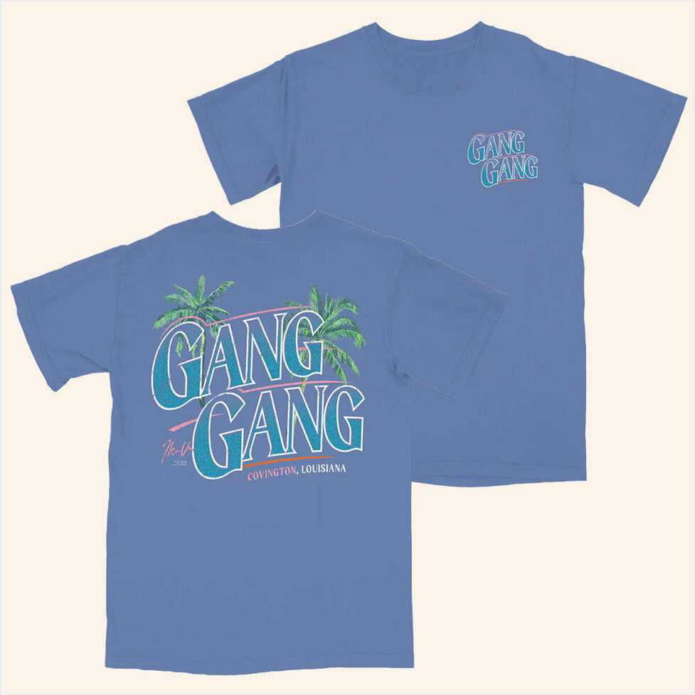 Gang Gang Palm Tree Periwinkle T-Shirt Theo Von Merch Unique Birthday Gifts For Husband