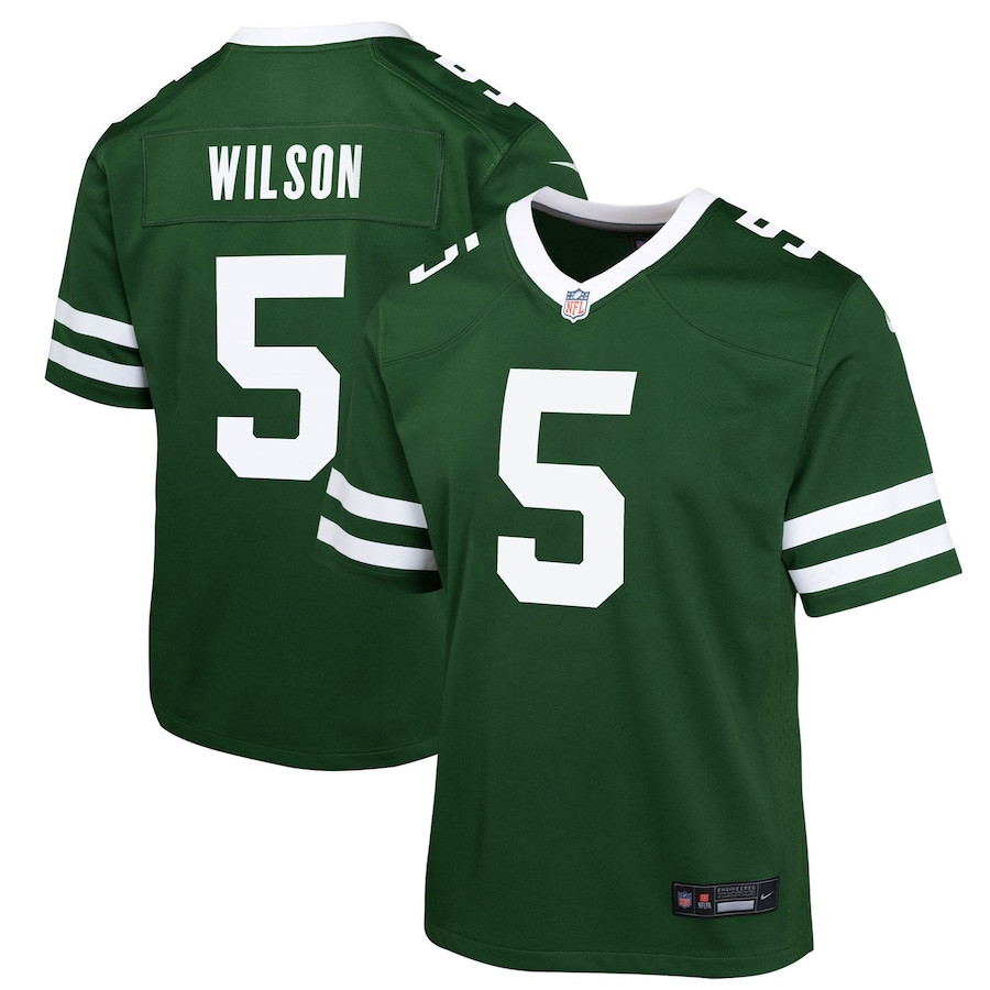 Garrett Wilson 5 New York Jets Game YOUTH Jersey - Legacy Green - JSDV467