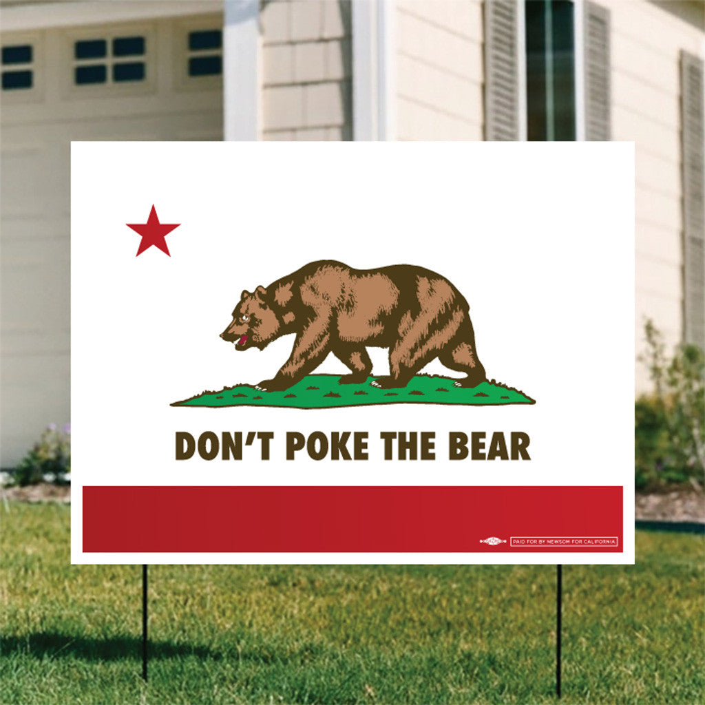 Gavin Newsom Merch Don't Poke The Bear Yard Sign Decorations