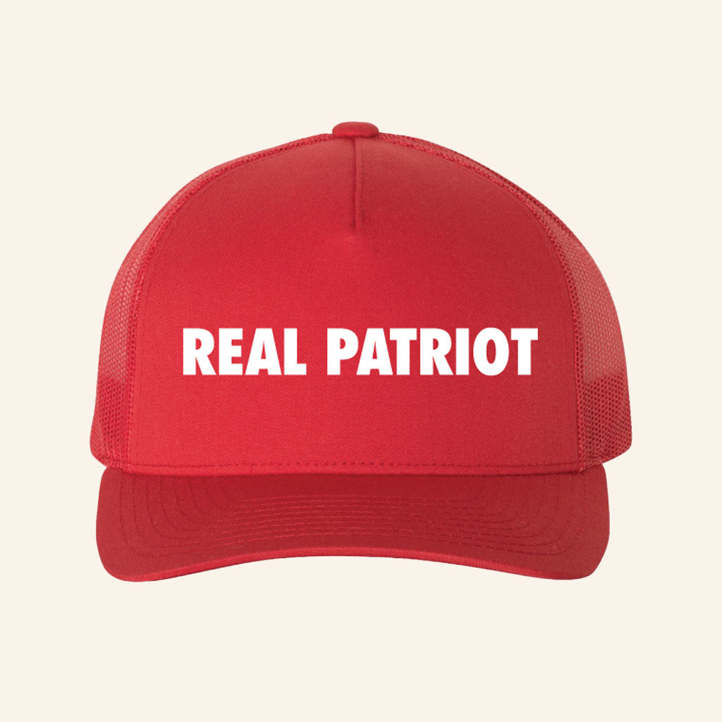 Gavin Newsom Merch Real Patriot Hat Red Trucker Cap Birthday Gift For Friends
