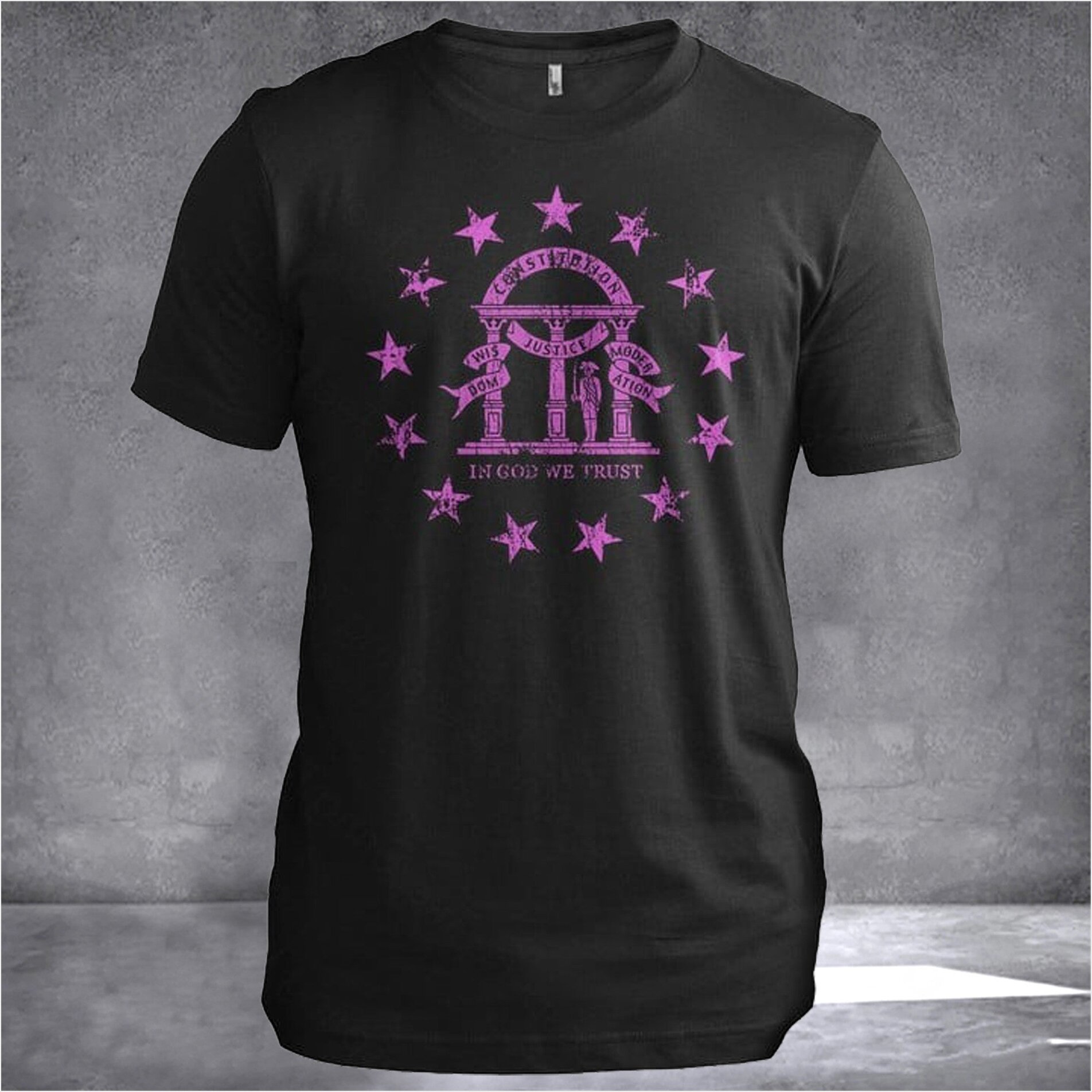 Georgia Breast Cancer Awareness Georgia T-Shirt Patriotic Gifts For Cancer Patient Female