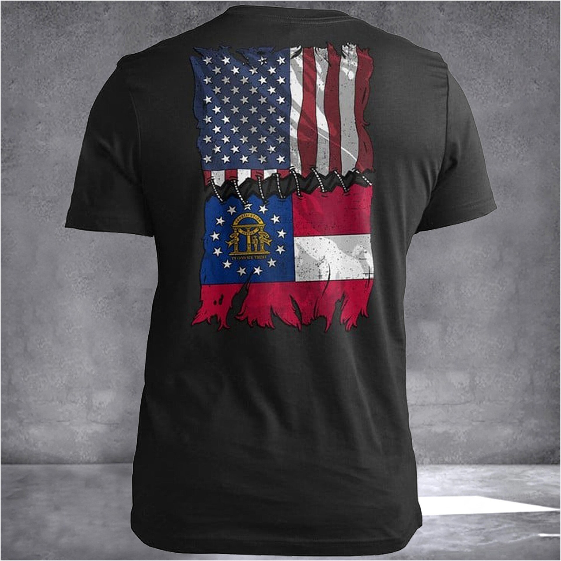 Georgia Stitch Flag USA Georgia T-Shirt Patriotic Shirt Designs Birthday Gifts For Uncle