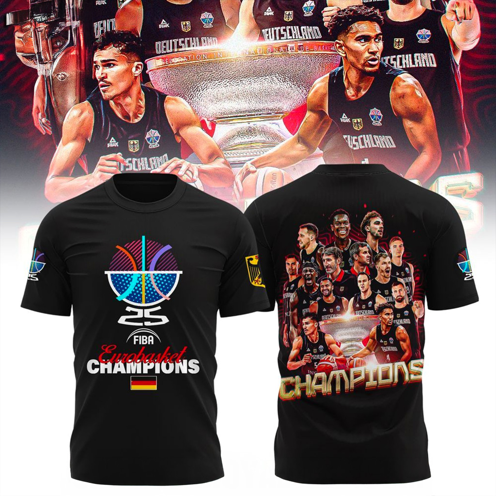Germany 2025 Eurobasket Champions T-Shirt Germany Merch Best Gifts For Basketball Lovers